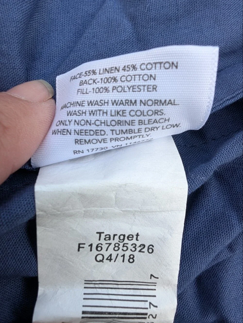 Target Chambray Blue Linen Pillowcase Pair with Rustic Fringe